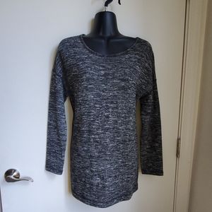 J. Crew Heathered Gray Drop Sleeve Backzip Sweater